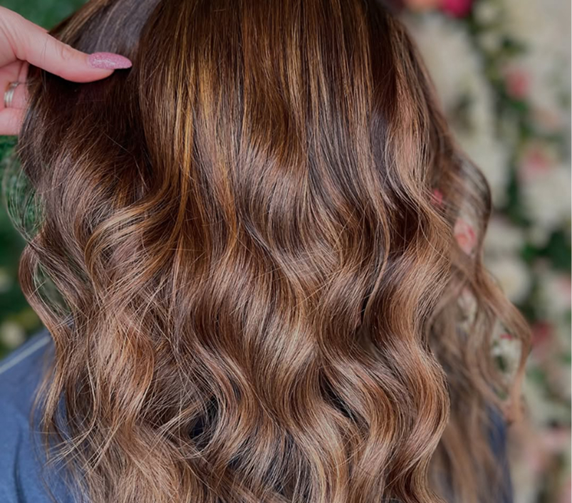 brown wavy womans hair after hair salon treatment in New Freedom Pennsylvania